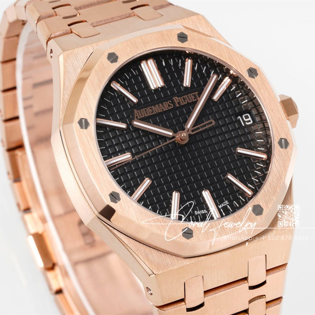 Replica Audemars Piguet Royal Oak 15400 Apsf V2 Rg Black Dial Swiss 3120 (2)