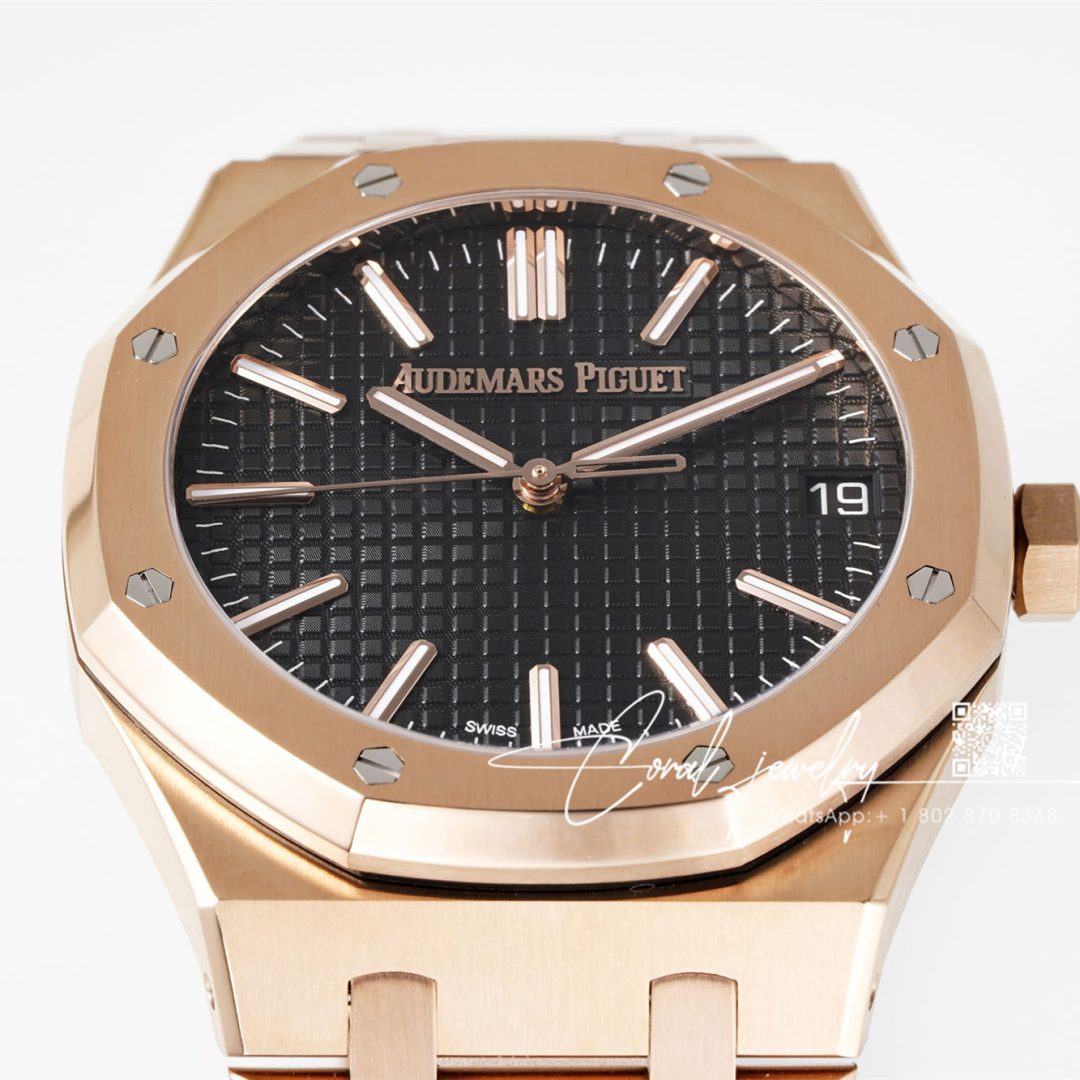 Replica Audemars Piguet Royal Oak 15400 Apsf V2 Rg Black Dial Swiss 3120 (5)