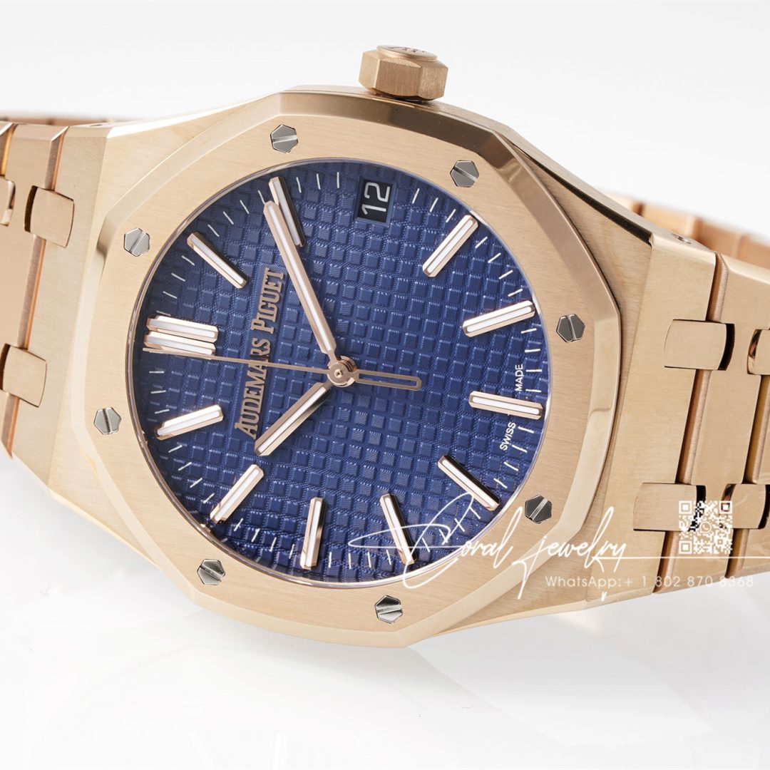 Replica Audemars Piguet Royal Oak 15400 Apsf V2 Rg Blue Dial Swiss 3120 (5)