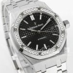 Replica Audemars Piguet Royal Oak 15451 37mm Apsf St & Diamond Black Dial Swiss 3120 (4)