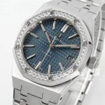 Replica Audemars Piguet Royal Oak 15451 37mm Apsf St & Diamond Blue Dial Swiss 3120 (5)