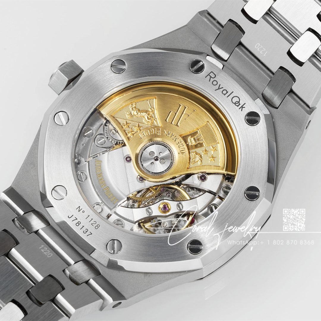 Replica Audemars Piguet Royal Oak 15451 37mm Apsf St & Diamond White Dial Swiss 3120 (9)