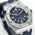 Replica Audemars Piguet Royal Oak 15720 Bb Ss Blue Dial Blue Rubber Strap 4308 (2)