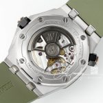 Replica Audemars Piguet Royal Oak 15720 Bb Ss Green Dial Green Rubber Strap 4308 (9)