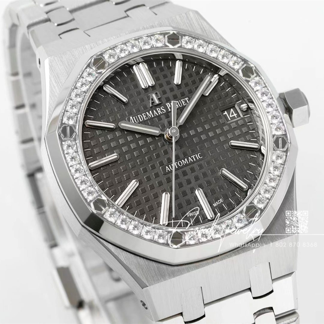 Replica Audemars Piguet Royal Oak 37mm Apsf Ss & Diamond Gray Dial Swiss 3120 (3)