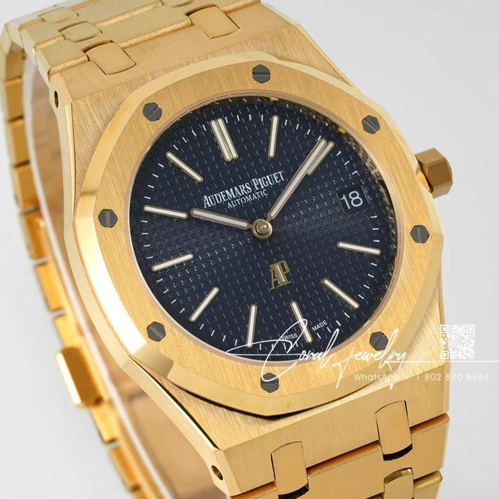 Replica Audemars Piguet Royal Oak Extra Thin 39mm 15202 Kzf Yg Blue Dial Swiss 2121 (2)