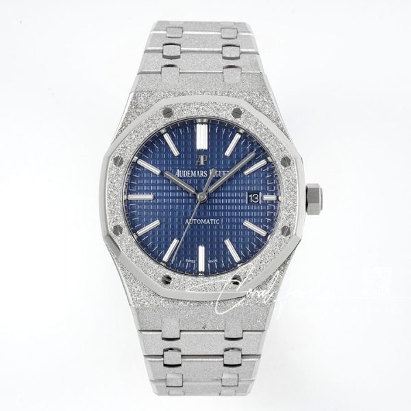 Replica Audemars Piguet Royal Oak Frosted Gold 41mm 15410bc Zf Factory Ss Blue Dial Swiss 3120 (1)