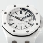 Replica Audemars Piguet Royal Oak Offshore Diver 15707 Zf White Ceramic White Dial Swiss 3120 (3)