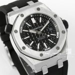 Replica Audemars Piguet Royal Oak Offshore Diver 15710 Apsf Ss Black Dial Swiss 3120 (3)