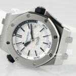 Replica Audemars Piguet Royal Oak Offshore Diver 15710 Apsf Ss White Dial Swiss 3120 (5)