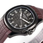 Replica Patek Philippe Aquanaut 5167 Zf Pvd Black Dial Brown Strap Swiss 324 Sc (5)