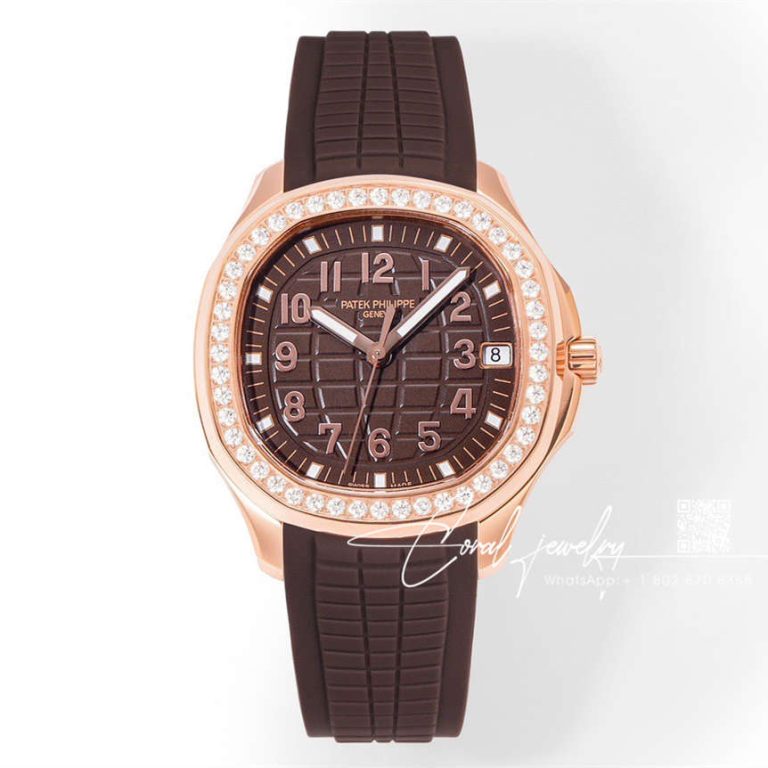 Replica Patek Philippe Aquanaut 5268 Ppf Brown Dial Diamond Brown Strap Swiss 324 Sc (1)