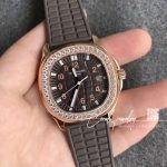 Replica Patek Philippe Aquanaut Luce Lady 5067a Ppf Rg & Diamond Brown Dial Brown Strap Swiss Ronda Quartz (3)