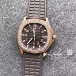 Replica Patek Philippe Aquanaut Luce Lady 5067a Ppf Rg & Diamond Brown Dial Brown Strap Swiss Ronda Quartz (6)