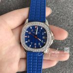 Replica Patek Philippe Aquanaut Luce Lady 5067a Ppf Ss & Diamond Blue Dial Red Hand Swiss Ronda Quartz (1)