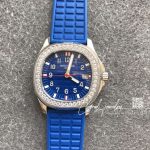 Replica Patek Philippe Aquanaut Luce Lady 5067a Ppf Ss & Diamond Blue Dial Red Hand Swiss Ronda Quartz (6)