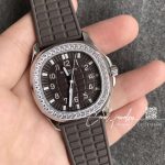 Replica Patek Philippe Aquanaut Luce Lady 5067a Ppf Ss & Diamond Brown Dial Brown Strap Swiss Ronda Quartz (3)