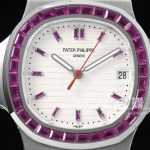 Replica Patek Philippe Nautilus 5711 Grf Ss White Dial Purple Diamond Bezel Swiss 324 Sc (2)