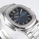 Replica Patek Philippe Nautilus 57111a Ppf V4 Ss & Diamond Blue Dial Swiss 324sc (2)