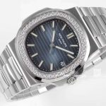 Replica Patek Philippe Nautilus 57111a Ppf V4 Ss & Diamond Blue Dial Swiss 324sc (5)