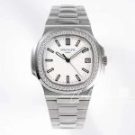 Replica Patek Philippe Nautilus 57111a Ppf V4 Ss & Diamond White Dial Swiss 324sc (1)