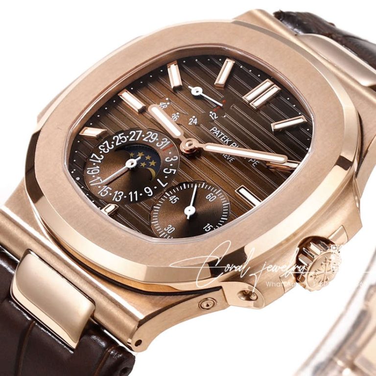 Replica Patek Philippe Nautilus Moonphase 5712 Grf Rg Brown Dial Brown Leather Strap Swiss 240 Ps (2)