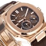 Replica Patek Philippe Nautilus Moonphase 5712 Grf Rg Brown Dial Brown Leather Strap Swiss 240 Ps (3)