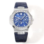 Replica Patek Philippe Nautilus Perpetual Calendar 5740 Ppf Blue Dial Diamond Bezel Swiss 240 Ps (1)