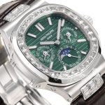 Replica Patek Philippe Nautilus Perpetual Calendar 5740 Ppf Green Dial Diamond Bezel Swiss 240 Ps (5)