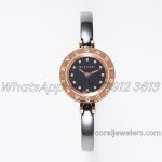 Replica Bvlgari B.zero Bvf Black Dial In Rose Gold On Black Ceramic Bracelet (1)