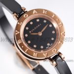 Replica Bvlgari B.zero Bvf Black Dial In Rose Gold On Black Ceramic Bracelet (3)