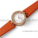 Replica Bvlgari B.zero Bvf Mop Dial In Rose Gold On Orange Leather Strap (3)