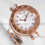 Replica Bvlgari B.zero Bvf Mop Dial In Rose Gold On White Ceramic Bracelet (3)