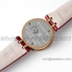 Replica Bvlgari B.zero Bvf Mop Dial With Diamond Bezel In Rose Gold On Red Leather Strap (6)