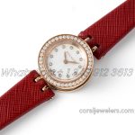 Replica Bvlgari B.zero Bvf Mop Dial With Diamond Bezel In Rose Gold On Red Leather Strap (9)