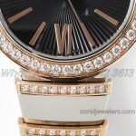 Replica Bvlgari Lvcea Bvf Black Dial In Rose Goldsteel With Diamond Bezel (4)