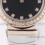 Replica Bvlgari Lvcea Bvf Black Dial In Rose Goldsteel With Diamond Bezel (5)