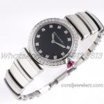 Replica Bvlgari Lvcea Bvf Black Dial In Steel With Diamond Bezel (3)