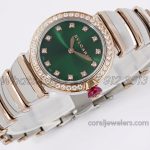 Replica Bvlgari Lvcea Bvf Emerald Green Dial In Rose Goldsteel With Diamond Bezel (3)