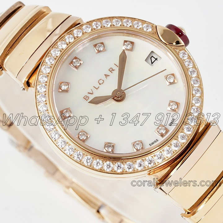 Replica Bvlgari Lvcea Bvf Mop Dial In Rose Gold With Diamond Bezel (2)