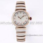 Replica Bvlgari Lvcea Bvf Mop Dial In Rose Goldsteel With Diamond Bezel (1)