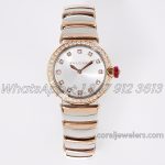 Replica Bvlgari Lvcea Bvf Silver Dial In Rose Goldsteel With Diamond Bezel (1)