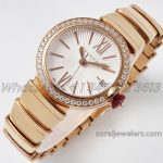 Replica Bvlgari Lvcea Bvf White Dial In Rose Gold With Diamond Bezel (1)