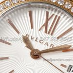 Replica Bvlgari Lvcea Bvf White Dial In Rose Goldsteel With Diamond Bezel (3)