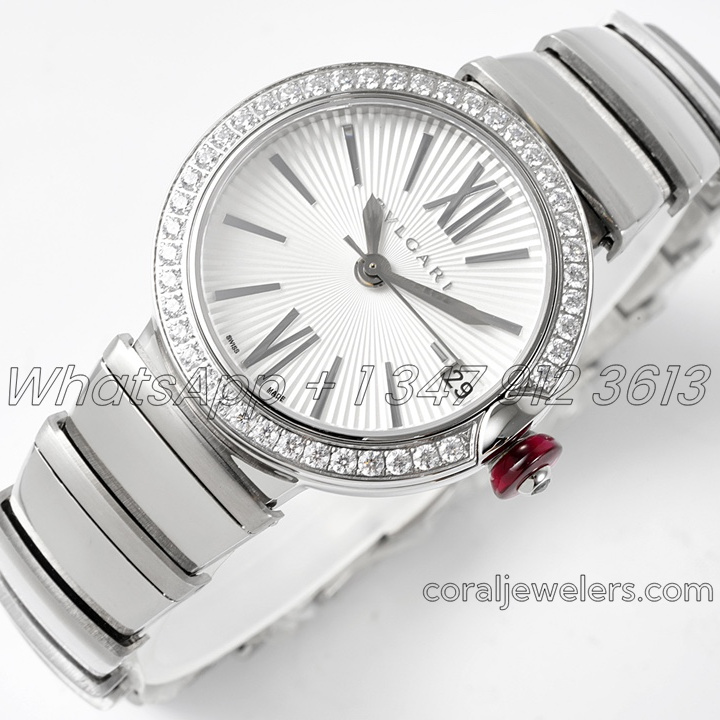 Replica Bvlgari Lvcea Silver Dial In Steel With Diamond Bezel (1)