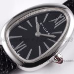 Replica Bvlgari Serpenti Bvf Black Dial In Steel On Double Wrap Leather Watch (3)