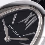 Replica Bvlgari Serpenti Bvf Black Dial In Steel On Double Wrap Leather Watch (4)