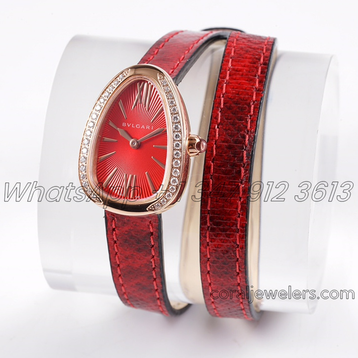 Replica Bvlgari Serpenti Bvf Red Dial In Rose Gold With Diamond Bezel (1)