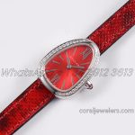 Replica Bvlgari Serpenti Bvf Red Dial In Steel With Diamond Bezel (2)