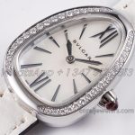 Replica Bvlgari Serpenti Bvf White Mop Dial In Steel With Diamond Bezel (3)